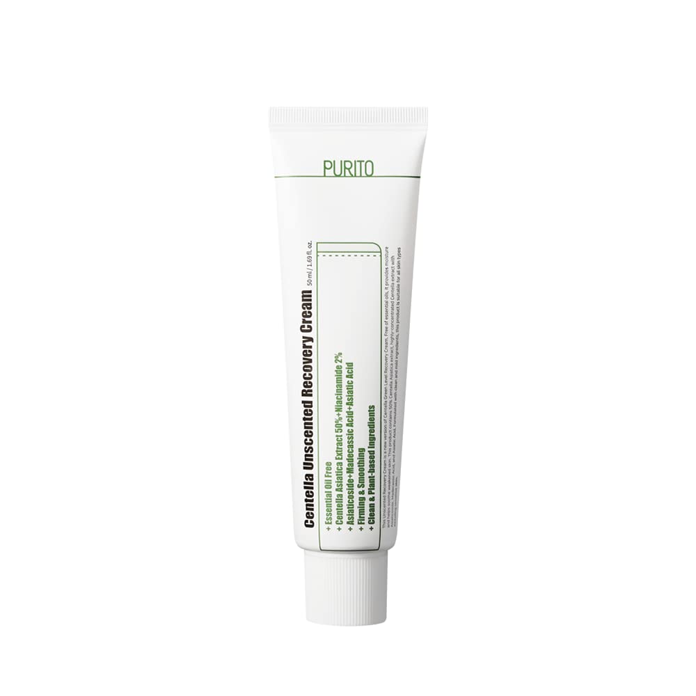 PURITO Centella Unscented Recovery Cream - Hajuton elvyttävä voide- terveenihonkeskus.fi
